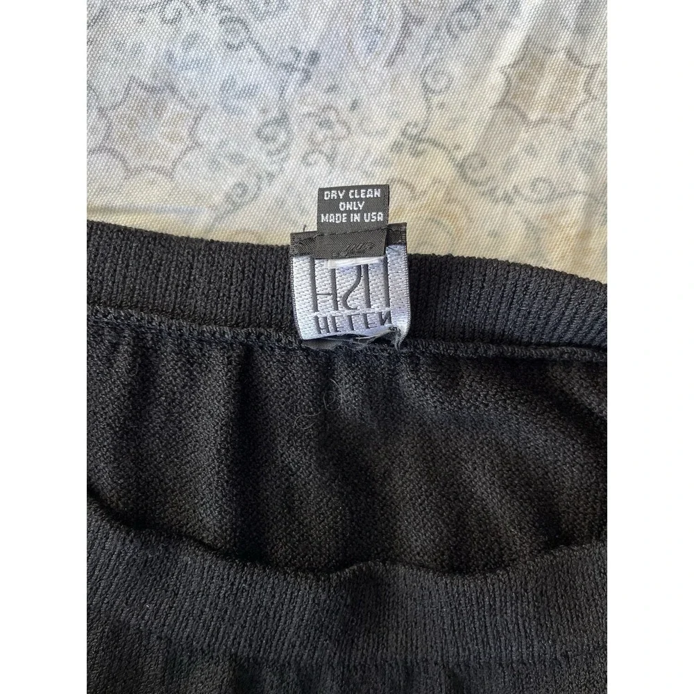 Helen HSU Women's Skirt Size L Black‎ Knit Stretch Knee Length Pull On Pencil